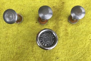 Vintage Pennsylvania Saw Corp.  15/16 " Diameter Saw Medallion & 3 Saw Buttons