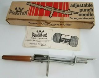 Vintage Phentex Adjustable 5 Setting Punch Needle Tool To Make Rugs & Mural