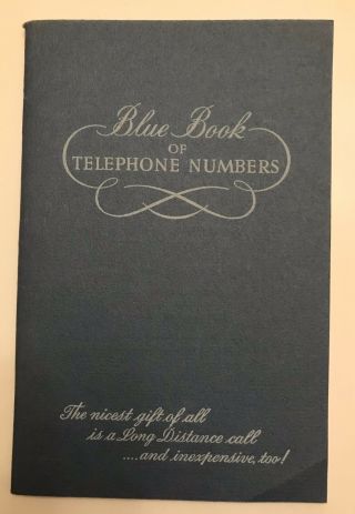 Vintage 1960s Blue Book Of Telephone Numbers Illinois Bell Telephone Company