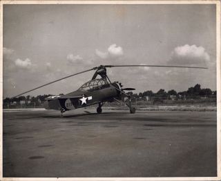 Kellett Yo - 60 Autogiro Us Army Vintage Manufacturers Photo Helicopter