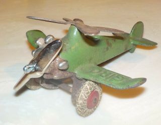 Antique 1930s Hubley Giro Plane Pitcairn Pca - 2 Cast Iron Airplane Toy Helicopter