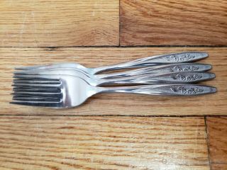 4 Antique Vintage Collectable Superior Stainless Steel Forks 6 " - Usa