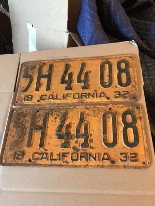 California 1932 License Plate Pair 2