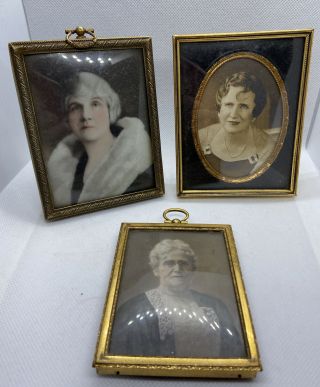 3 Very Old Vintage Antique Pictures In Frames Estate Find Rare And Historic