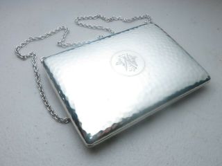Antique Sterling Silver Purse Card Case Birmingham 1911 Hammered Planish Finish