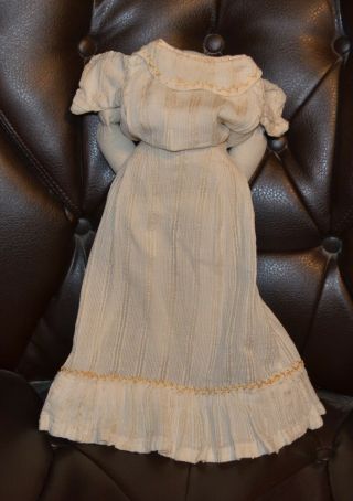 Lovely Antique Hand Made Heavy Cotton Day Dress For Bisque Head Or China Doll