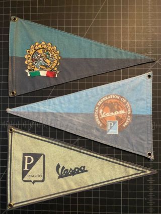 Vintage Vespa Club Pennants (italy,  America,  Piaggio)