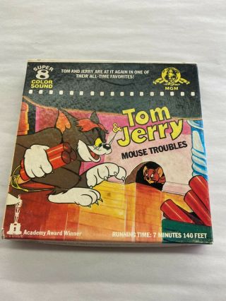 Tom & Jerry Mouse Troubles Vintage 8mm Sound Film M - 113