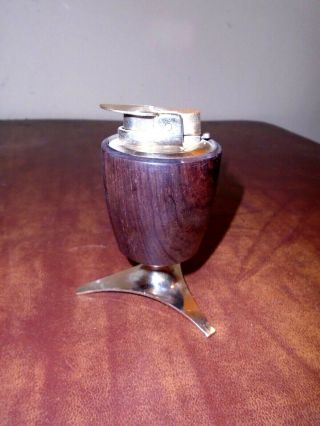 Vintage Ronson Table Top Cigarette Lighter Woodgrain Retro