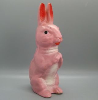 Vintage German Paper Mache Pink Easter Bunny 8.  5 " Composition Germany