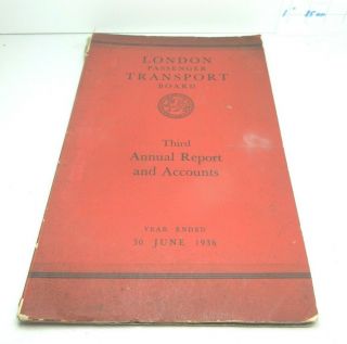 1936 London Passenger Transport Board Third Annual Report And Accounts With Maps