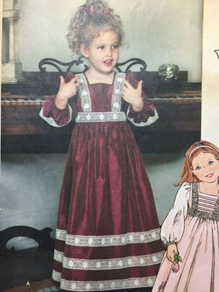 Vintage 80s VOGUE Sewing Pattern GIRLS Long Dress short long sleeve 1800 SIZE 5 2