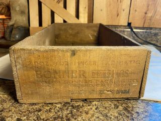 Vintage Bonner Brand Figs Advertising Wooden Box Crate