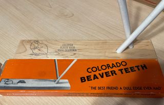 Vintage Colorado Beaver Teeth Knife Sharpener W/ Box Hunting Fishing