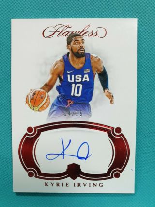 2018 - 19 Flawless Kyrie Irving 14/15 Auto Ruby Usa Baketball Autograph Jf