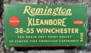 Vintage Remington 38 - 55 Win Kleanbore 255 Gn Soft Point Empty Ammo Box Aq