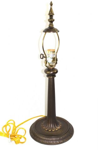 Fenton Antique Bronze Table Lamp Base For Reverse Painted Style Shades 21 1/4 " H
