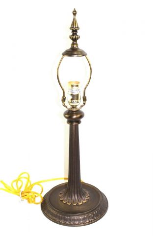 Fenton Antique Bronze Table Lamp Base For Reverse Painted Style Shades 21 1/4 