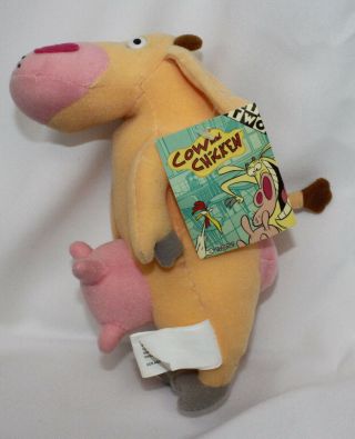 Vtg Cow And Chicken Stuffed Animal Plush Cartoon Network Nanco 2002 With Tag