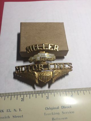 Vintage 1940s Miller Motor Lines Truck Driver Cap Hat Badge Pin