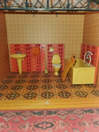 Vintage Swedish Lundby Dollhouse Bathroom Set - Rare