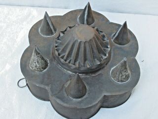 Antique Soldered Tin Food Mold Unusual Cone Point Design