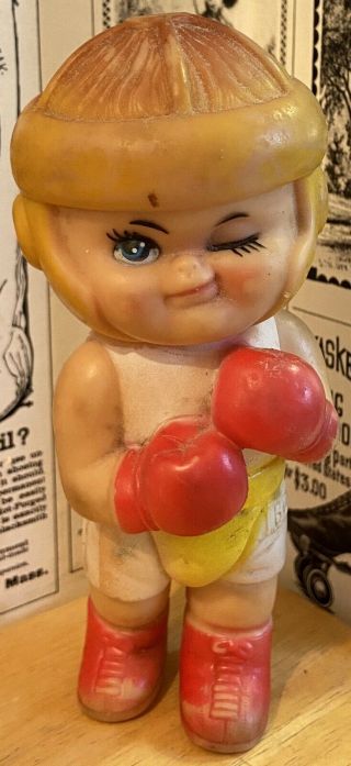 Vintage 1971 Iwai Industrial Co.  Champion Baby Boxer Squeak Toy