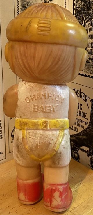 Vintage 1971 Iwai Industrial Co.  Champion Baby Boxer Squeak Toy 3