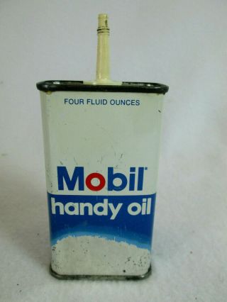 Vintage Mobil Handy Oil Empty 4 Oz.  Household Metal Oil Can