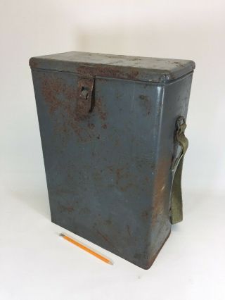 Vintage Metal Shoulder Case Made In Poland Railwayana Large Metal Storage Box