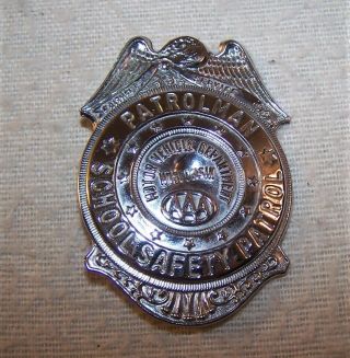 Old Vintage Aaa School Safety Patrol Badge - Patrolman - Wisconsin