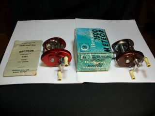 1960 - 1973 Bronson 1500 " Meteor " W/original Box,  & 6521 " Hiawatha " Reels,  G - Vg
