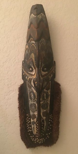 African Tribal Art - Hand Carved Wood Mask - Decorative Wall Hanging