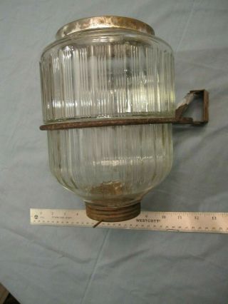 Antique Hoosier Embossed Sugar Jar With Lid & Swing Out Mount Vintage Nappanee