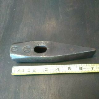 Vintage Atha 3 Lb.  Straight Peen Blacksmith Hammer Head 1 1/2 " Face