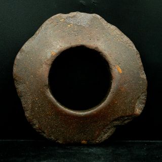 Saharian Neolithic - Basalt Annular Disc - 13 Cm External Diameter