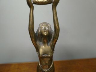 Francis Renaud Gilded Bronze Art Nouveau Figure Egyptian Woman w Serpent 2