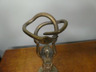 Francis Renaud Gilded Bronze Art Nouveau Figure Egyptian Woman w Serpent 3