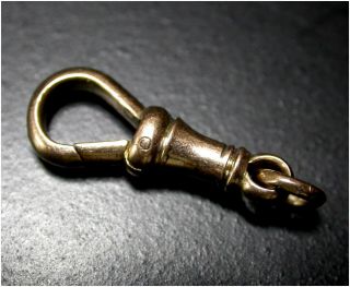Antique 9ct Rose Gold Dog Clip Medium Albert Chain Fastener Victorian /edwardian