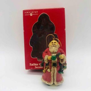 Vintage American Greetings Father Christmas Santa Claus Ornament Forget Me Not
