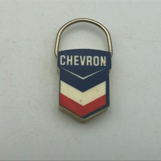 Vintage Chevron Corp Gas Oil Energy Advertising Fob Keychain /