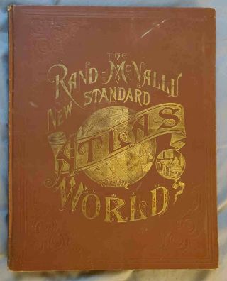 Vintage Rand - Mcnally Standard Atlas Of The World 1890