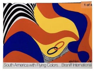 Alexander Calder Braniff Airlines Big Poster South America Flying Colors 1973.