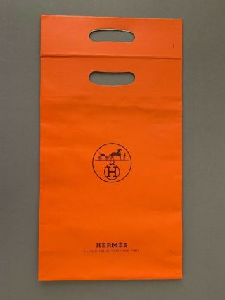 Vintage Hermes Paris Orange Paper 11 X 17 X 4 Inch Gift Bag 02/94