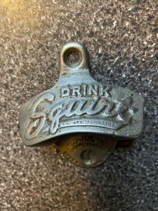 Vintage Drink Squirt Wall Mount Bottle Opener Starr " X " Brown Co.  N.  News Va.