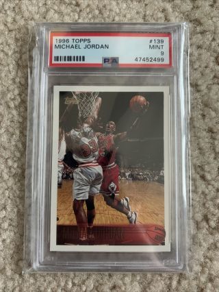 Michael Jordan Chicago Bulls 1996 Topps Basketball Card 139 Graded Psa 9