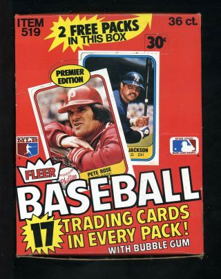 1981 Fleer Baseball Card Wax Pack Box - 36 Packs