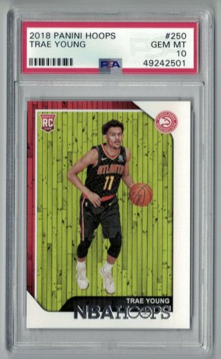 2018 Panini Hoops Trae Young 250 Rookie Rc Psa 10 Gem Qty