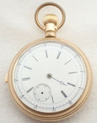 Antique Swiss Chronograph Gold Filled Pocket Watch Parts Repair