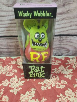 Vintage 1999 Funko Rat Fink Wacky Wobbler W Box Bobble Head Ed Roth Toy Figure